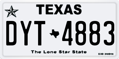 TX license plate DYT4883
