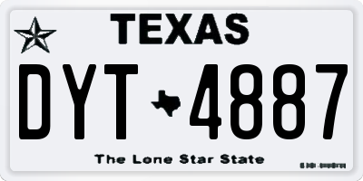 TX license plate DYT4887