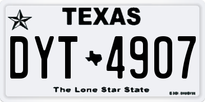 TX license plate DYT4907