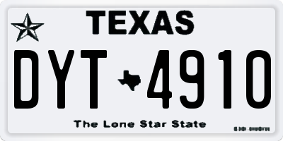 TX license plate DYT4910
