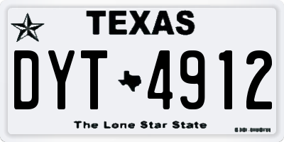 TX license plate DYT4912