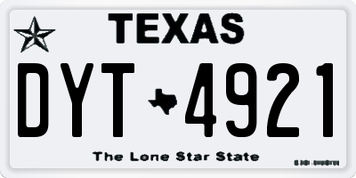 TX license plate DYT4921