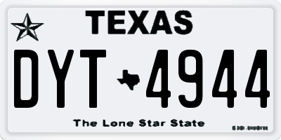 TX license plate DYT4944