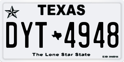 TX license plate DYT4948