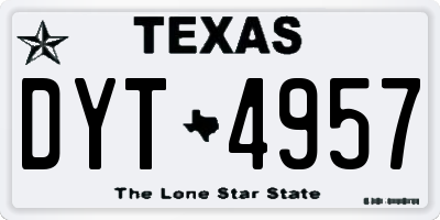 TX license plate DYT4957