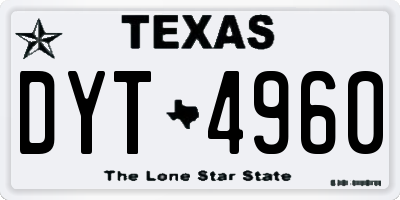 TX license plate DYT4960