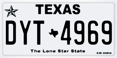 TX license plate DYT4969
