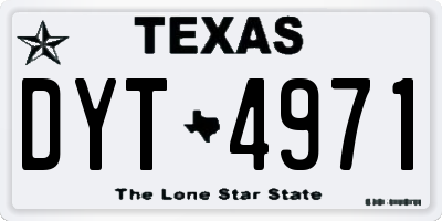 TX license plate DYT4971