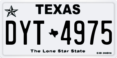 TX license plate DYT4975