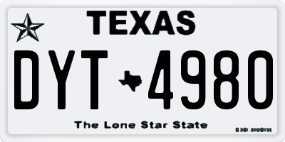 TX license plate DYT4980