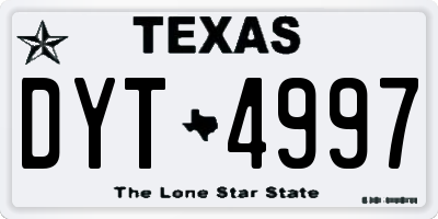 TX license plate DYT4997