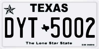 TX license plate DYT5002