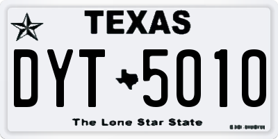 TX license plate DYT5010