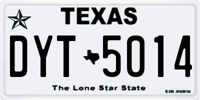 TX license plate DYT5014