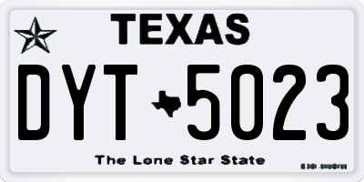TX license plate DYT5023