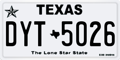 TX license plate DYT5026