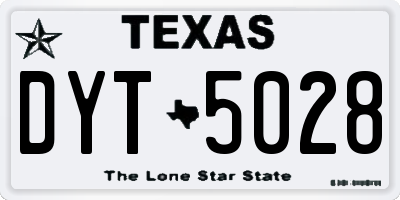 TX license plate DYT5028