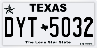 TX license plate DYT5032