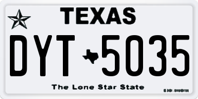 TX license plate DYT5035