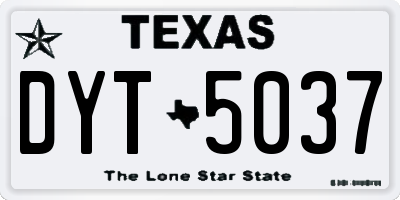TX license plate DYT5037