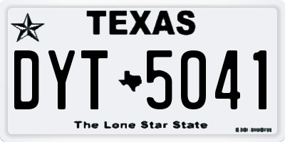 TX license plate DYT5041