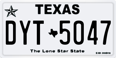 TX license plate DYT5047