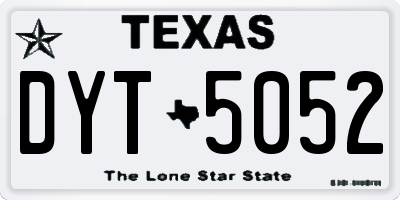 TX license plate DYT5052