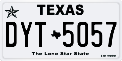 TX license plate DYT5057