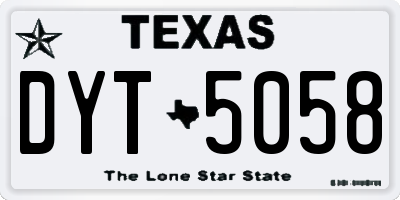 TX license plate DYT5058