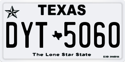 TX license plate DYT5060