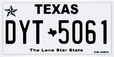 TX license plate DYT5061