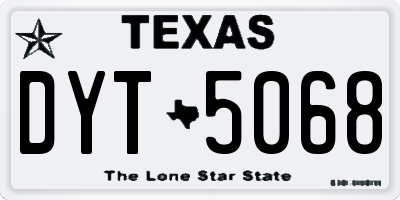 TX license plate DYT5068