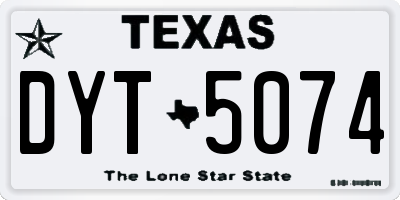 TX license plate DYT5074