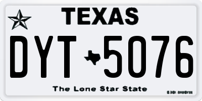 TX license plate DYT5076