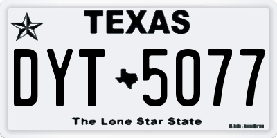 TX license plate DYT5077