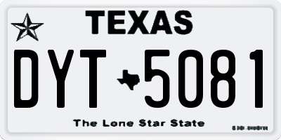 TX license plate DYT5081