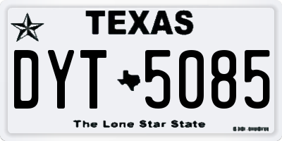 TX license plate DYT5085