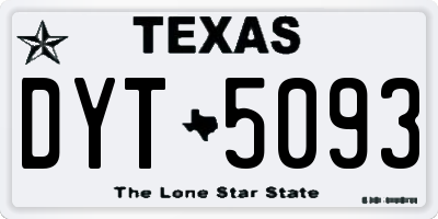 TX license plate DYT5093
