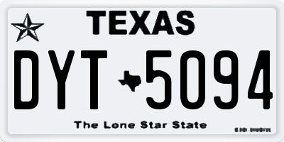 TX license plate DYT5094