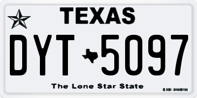 TX license plate DYT5097