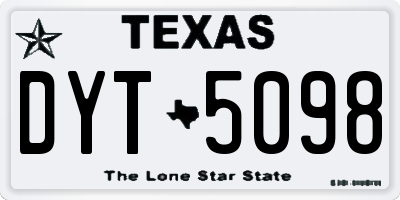 TX license plate DYT5098