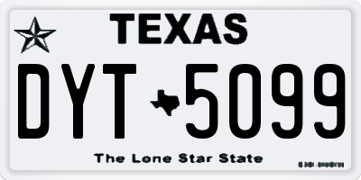 TX license plate DYT5099