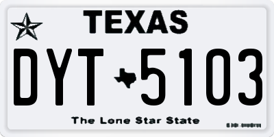 TX license plate DYT5103