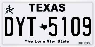 TX license plate DYT5109