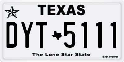 TX license plate DYT5111