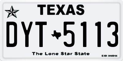 TX license plate DYT5113