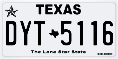 TX license plate DYT5116
