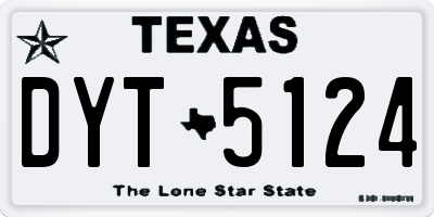 TX license plate DYT5124