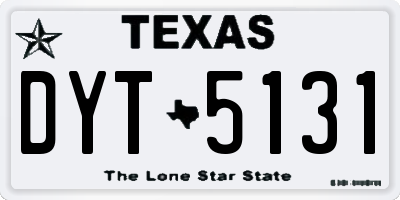 TX license plate DYT5131