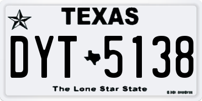 TX license plate DYT5138